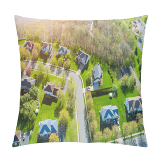 Personality  Panorama Top View Small American Town Urban Lifestyle District Landscape Pillow Covers