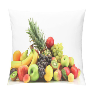 Personality  Assortment Of Exotic Fruits Isolated On White Pillow Covers