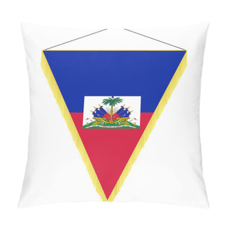 Personality  Vector Pennant With The National Flag Of Haiti Pillow Covers