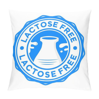 Personality  Lactose Free Blue Rubber Stamp Over White Background, Vector Illustration Pillow Covers