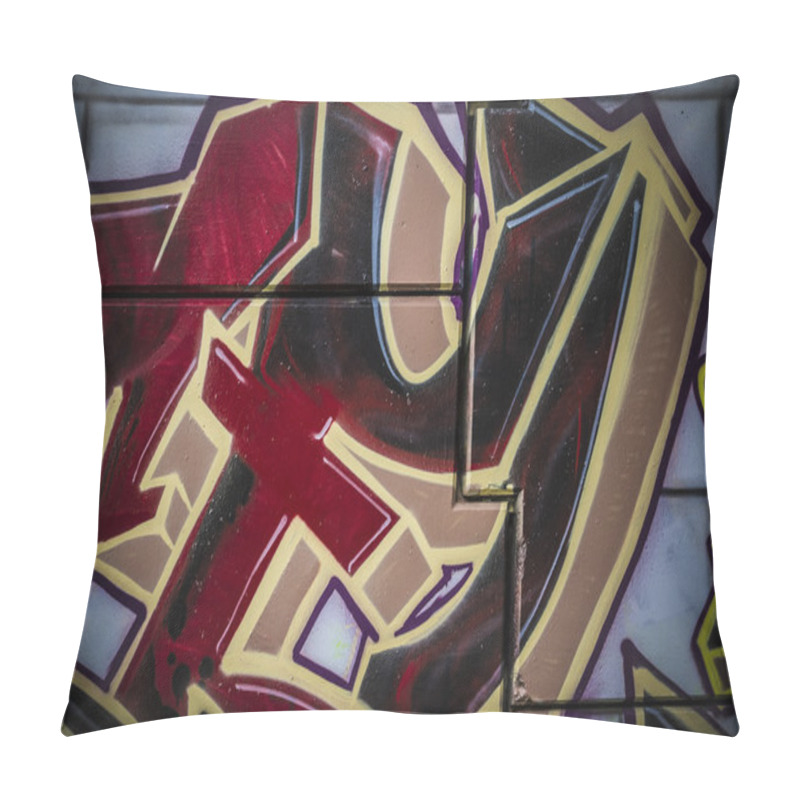 Personality  Red and golden words art, colorful graffiti pillow covers