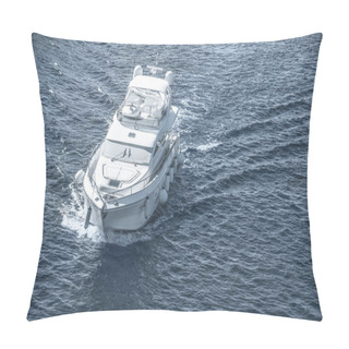 Personality  White Ship Sailing On Blue Sea Pillow Covers