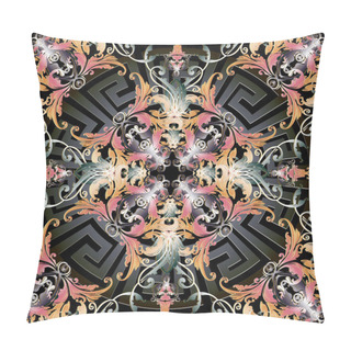 Personality  Baroque Floral Vector 3d Seamlss Pattern.  Pillow Covers