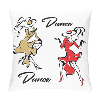 Personality  Girl In A Red Dress Dancing . The Girl In The Hat. Pillow Covers