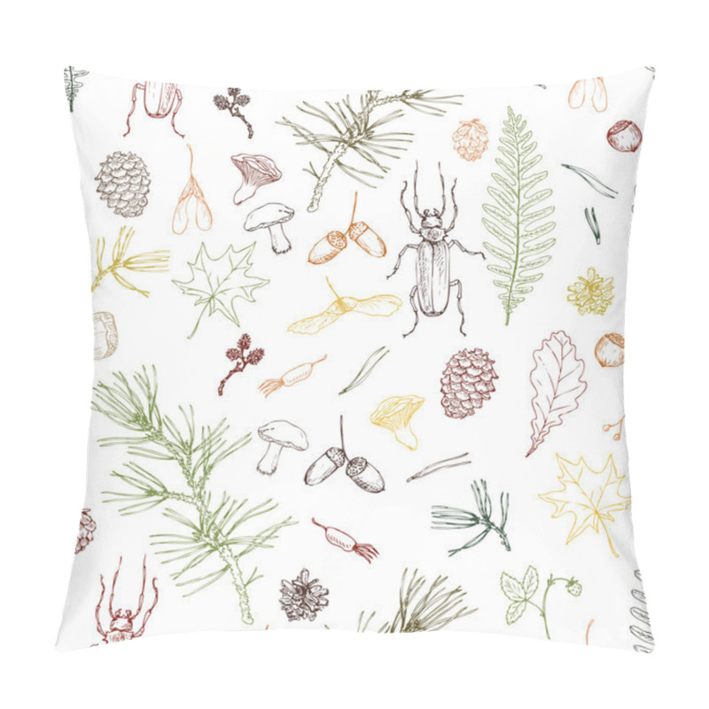 Personality  seamless pattern with forest objects pillow covers