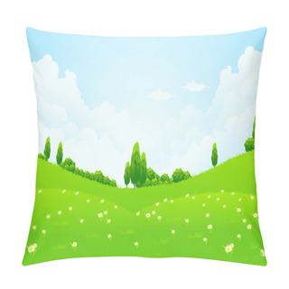Personality  Green Landscape With Trees Pillow Covers