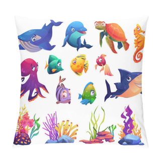 Personality  Underwater Sea Ocean Animals And Seaweeds Algae Pillow Covers