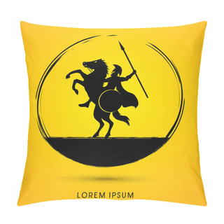 Personality  Spartan Warrior Riders With A Spear Pillow Covers