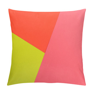 Personality  Top View Of Colorful Abstract Red, Green And Pink Paper Background Pillow Covers