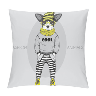 Personality  Dressed Up French Bulldog Baby, In Colors Pillow Covers