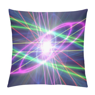 Personality  Glowing Atom Structure With Light Laser Ring Pillow Covers