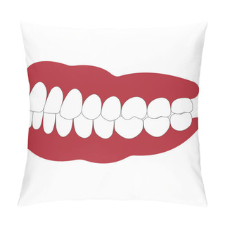 Personality  Dentures With White Teeth Pillow Covers