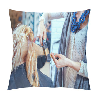 Personality  Hair Styling In A Beauty Salon . Pillow Covers