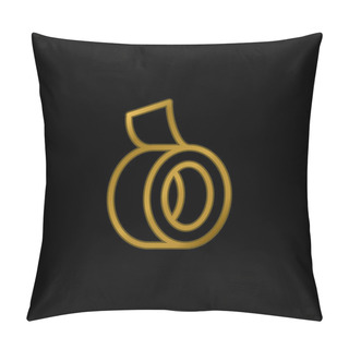Personality  Adhesive Tape Gold Plated Metalic Icon Or Logo Vector Pillow Covers