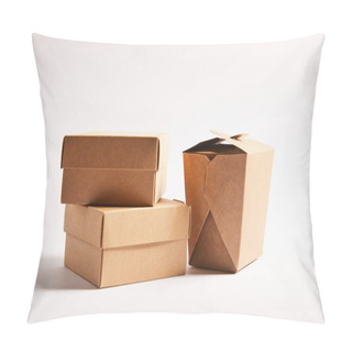 Personality  Carton Boxes With Chinese Food On White  Pillow Covers