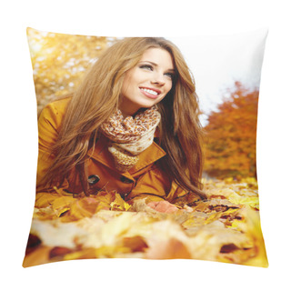 Personality  Autumn Woman On Leafs Pillow Covers