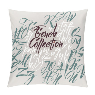 Personality  Vector Alphabet. Hand Drawn Letters. Letters Of The Alphabet Written With Brush Pillow Covers