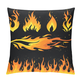 Personality  Fire Icon Set Pillow Covers