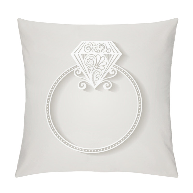 Personality  Vector Wedding Ring with Diamond pillow covers