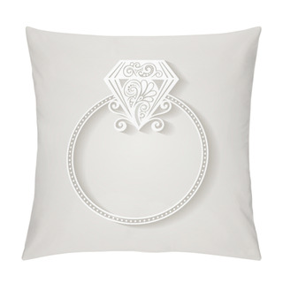 Personality  Vector Wedding Ring With Diamond Pillow Covers