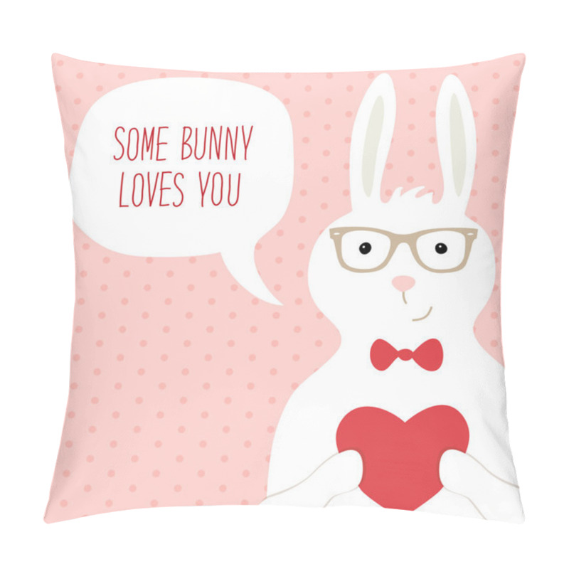 Personality  Valentine's Day card with bunny pillow covers