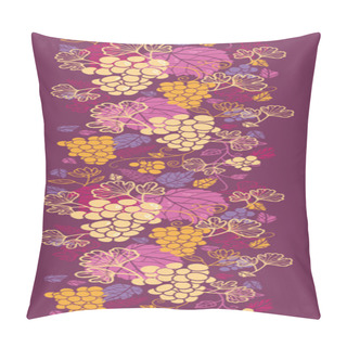 Personality  Sweet Grape Vines Vertical Seamless Pattern Background Border Pillow Covers
