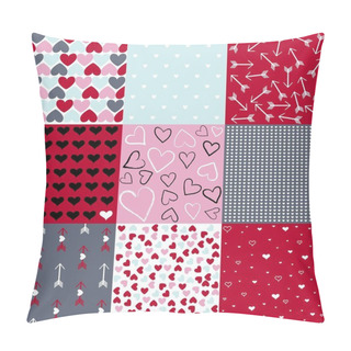 Personality  Seamless Patterns For Valentine's Day, Set Of 9 Pillow Covers