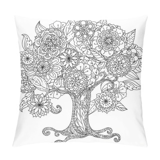 Personality  Circle Orient Floral Black And White Pillow Covers