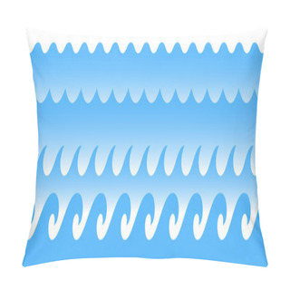 Personality  Blue Line Ocean Wave Ornament Pattern Pillow Covers