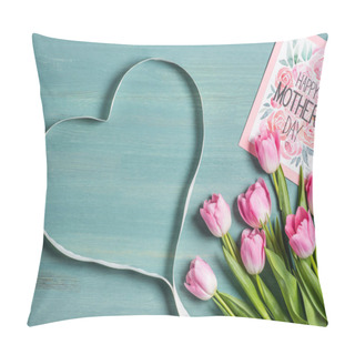 Personality  Mothers Day Card And Tulips   Pillow Covers