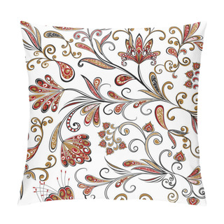 Personality  Abstract Vintage Pattern With Decorative Flowers, Leaves And Paisley Pattern In Oriental Style. Pillow Covers