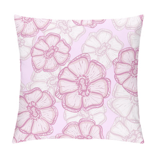 Personality  Vector Seamless Background With Abstract Sakura Flowers Pillow Covers