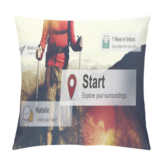 Personality  Man Hiking In Mountains  Pillow Covers