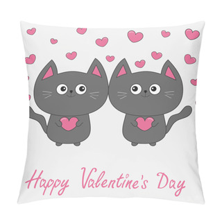 Personality  Cats Couple Holding Hearts Pillow Covers