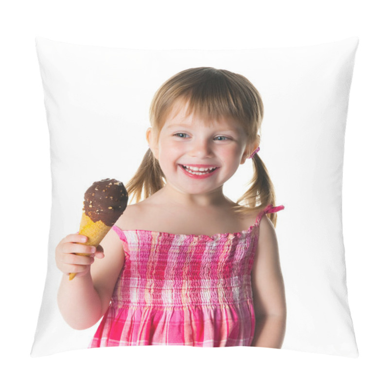 Personality  Cute little girl with the ice-cream pillow covers