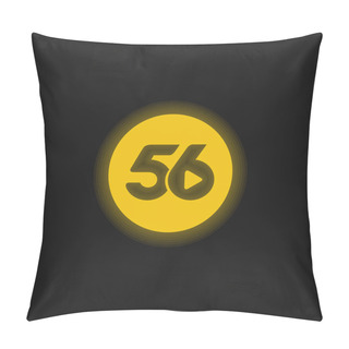 Personality  56 Social Logo Yellow Glowing Neon Icon Pillow Covers