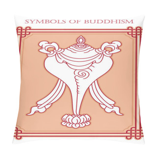 Personality  Ashtamangala, 8 Auspicious Symbols Of Buddhism - The Conch Shell Pillow Covers