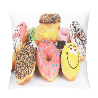 Personality  Sweet Donuts Isolated On White Pillow Covers