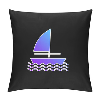 Personality  Boat Blue Gradient Vector Icon Pillow Covers