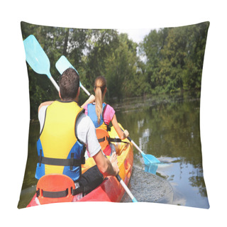 Personality  Couple In Canoe Pillow Covers