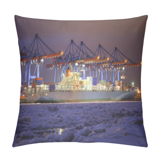 Personality  Container Terminal In Hamburg, Germany Pillow Covers