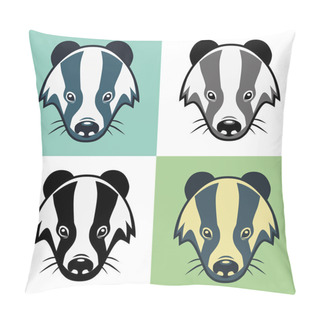 Personality  Badger Mascot Head Illustration Emblem Pillow Covers