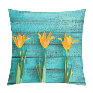 Personality  Yellow Tulips In Row  Pillow Covers