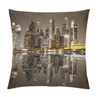 Personality  Singapore Downtown Night View Pillow Covers