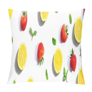 Personality  Fresh Lemons And Strawberries With Mints Pillow Covers