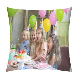 Personality  Happy Children At A Birthday Party Pillow Covers