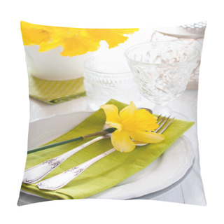 Personality  Table Setting With Yellow Flowers  Pillow Covers