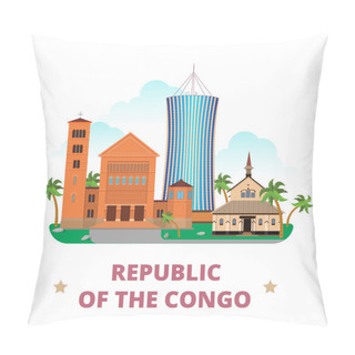 Personality Country Flat Cartoon Style Illustration Pillow Covers