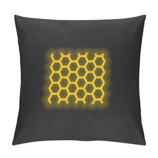 Personality  Bees Panel Texture Yellow Glowing Neon Icon Pillow Covers