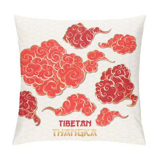 Personality  Chinese Golden Vector Clouds Collection Pillow Covers